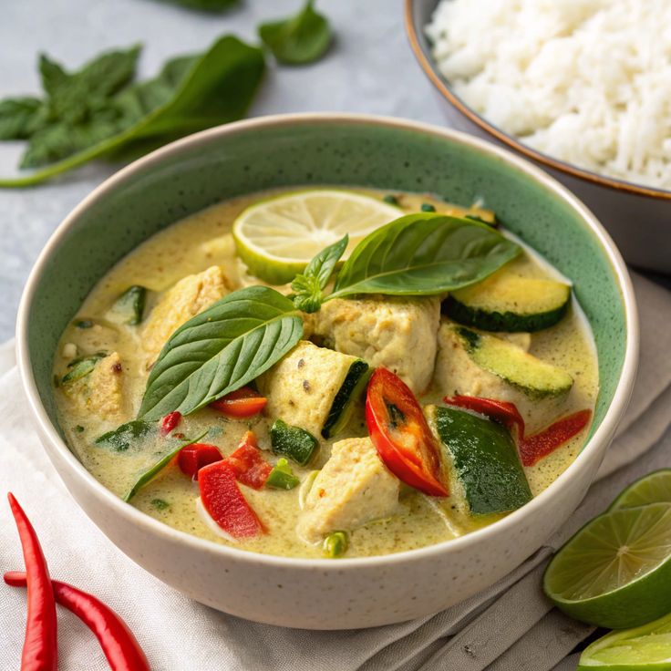 Thai Chicken Curry Rice Green